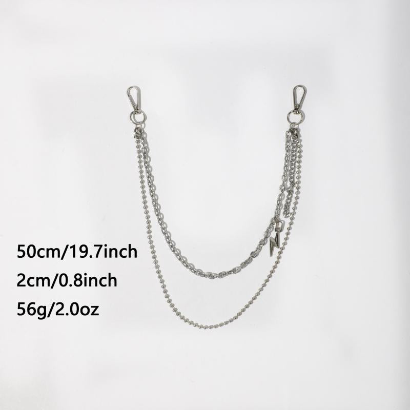 Men's Lightning Necklace Pants Chain with Beads