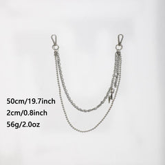 Men's Lightning Necklace Pants Chain with Beads