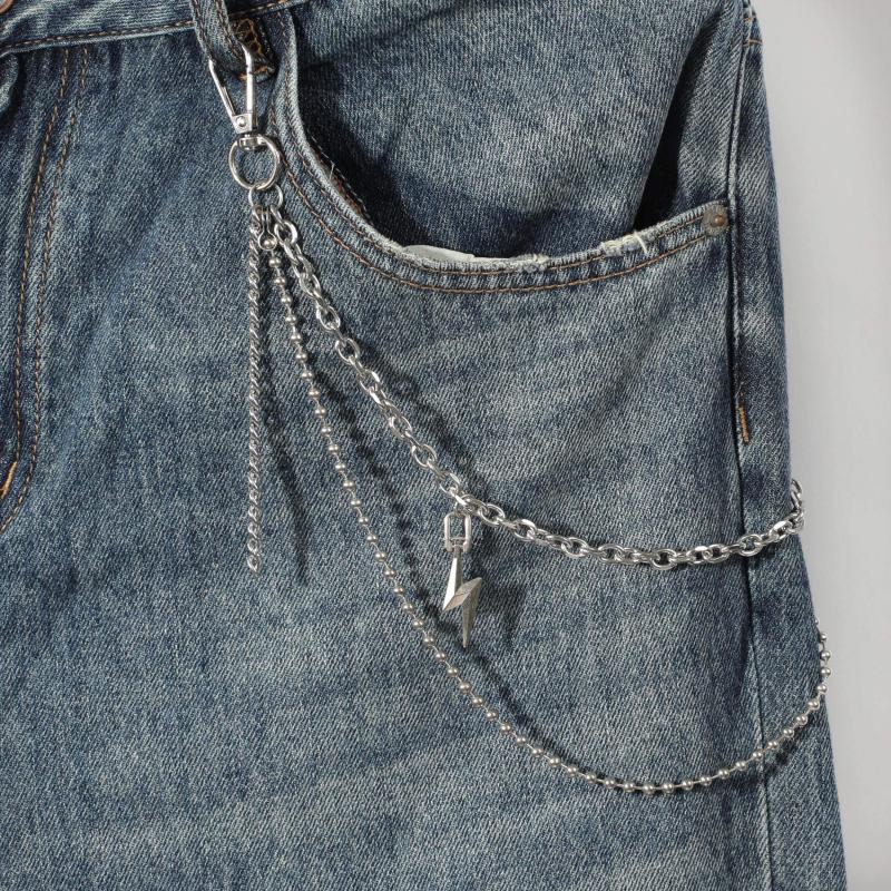 Men's Lightning Necklace Pants Chain with Beads