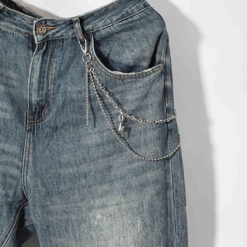 Men's Lightning Necklace Pants Chain with Beads