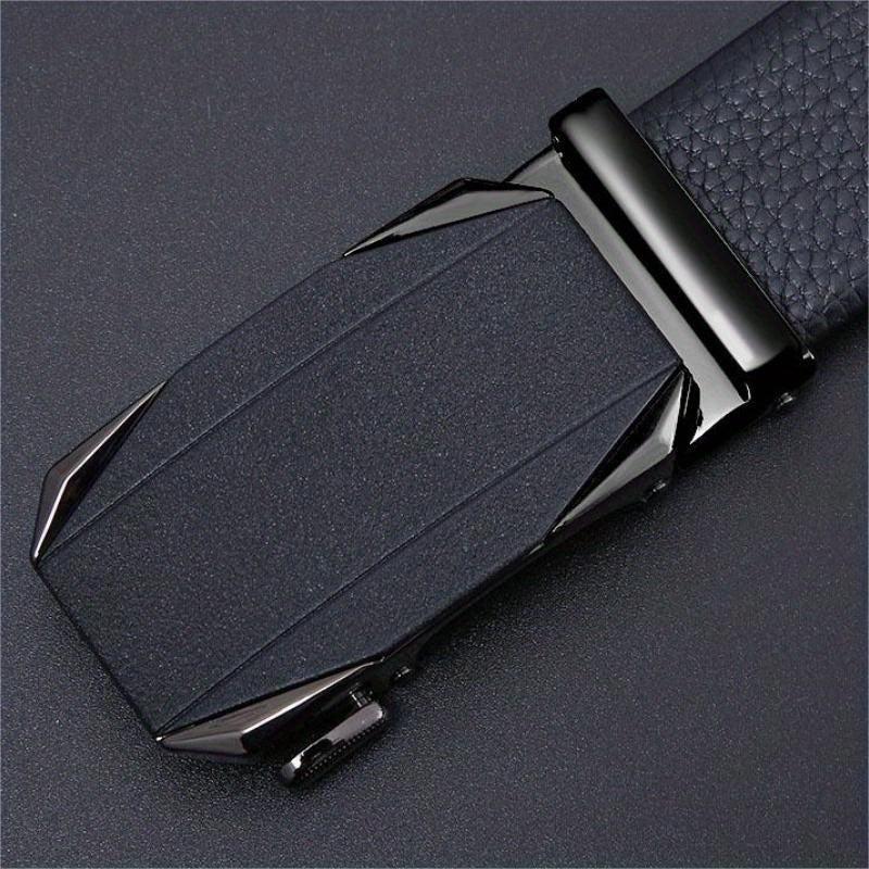 Men's Leather Belt Automatic Buckle Business Waist Strap