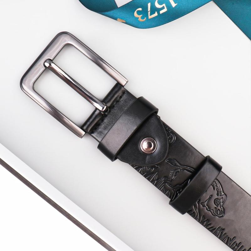 Forest Kingdom Animal Pattern Men's Casual PU Leather Belt