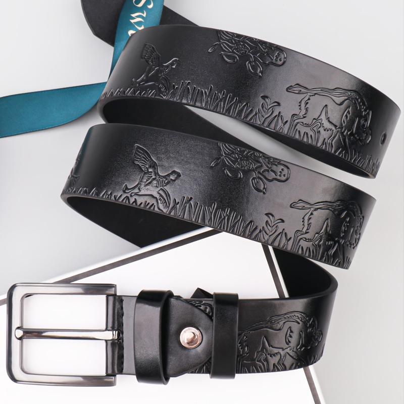 Forest Kingdom Animal Pattern Men's Casual PU Leather Belt