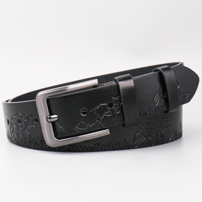 Forest Kingdom Animal Pattern Men's Casual PU Leather Belt