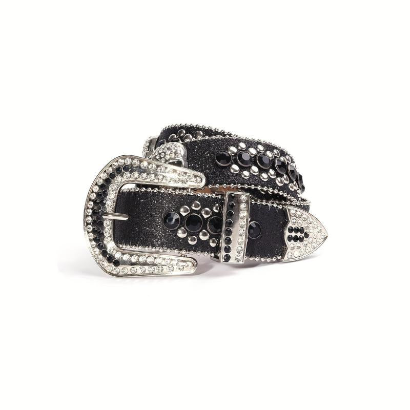 Skull Head Rivet Leather Belt for Jeans Pants