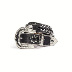 Skull Head Rivet Leather Belt for Jeans Pants