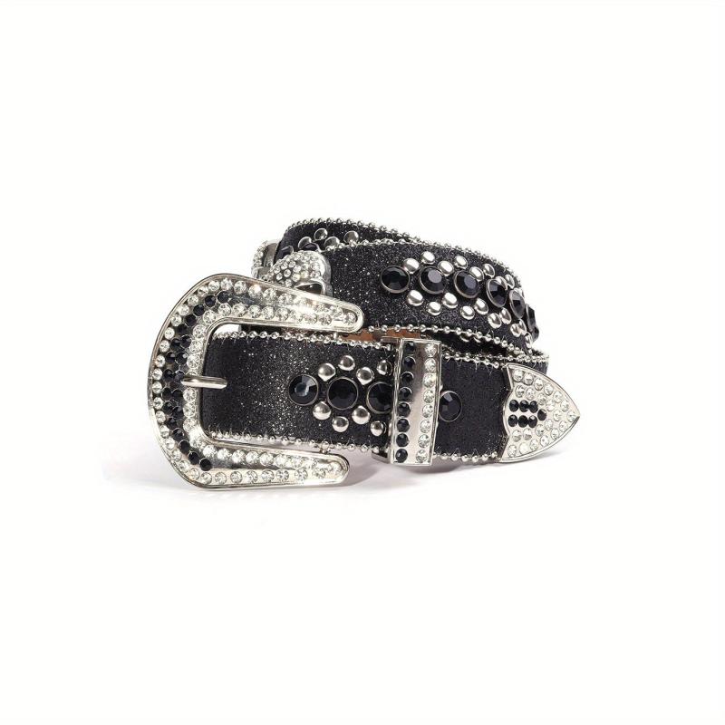 Skull Head Rivet Leather Belt for Jeans Pants