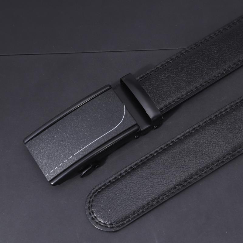 Men's Leather Belt Automatic Buckle Business Casual Light Board Belt