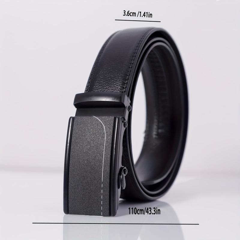 Men's Leather Belt Automatic Buckle Business Casual Light Board Belt