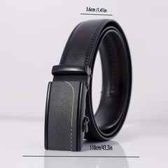 Men's Leather Belt Automatic Buckle Business Casual Light Board Belt