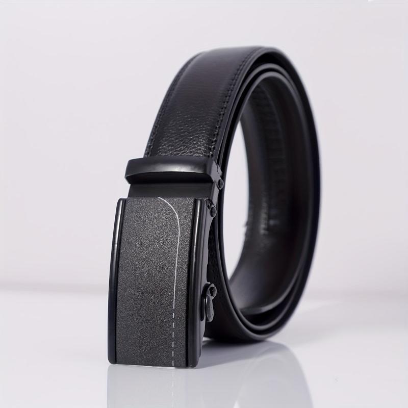 Men's Leather Belt Automatic Buckle Business Casual Light Board Belt