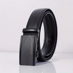 Men's Leather Belt Automatic Buckle Business Casual Light Board Belt