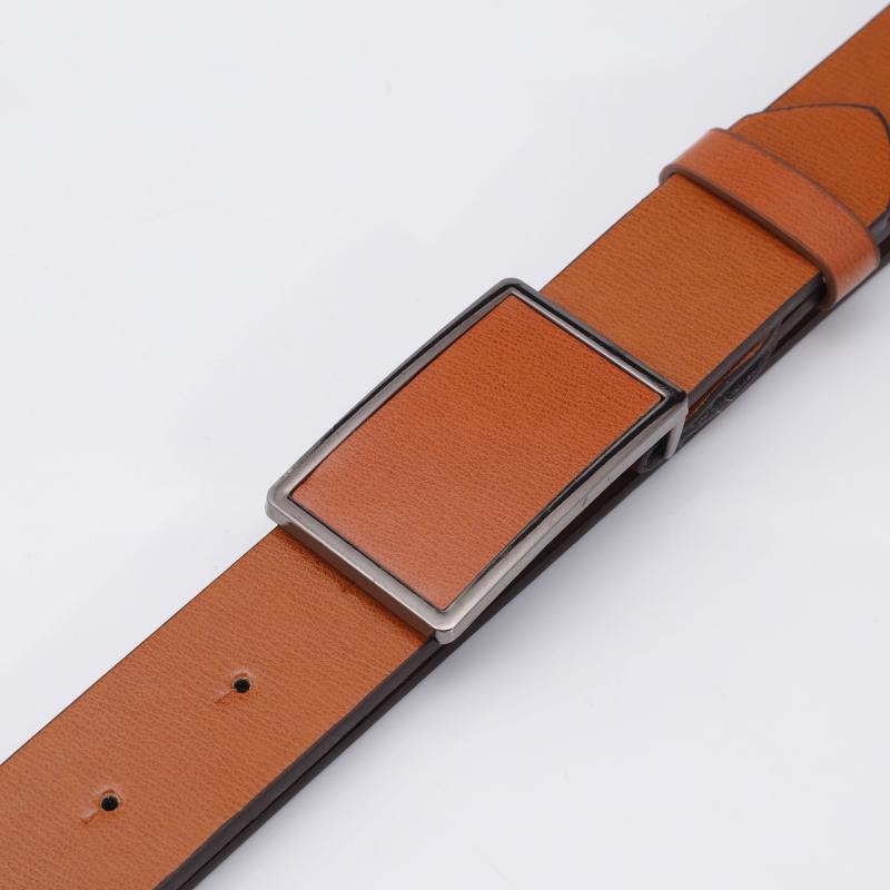 Antique Smooth Buckle Belt Business Casual Vintage Leather Belt