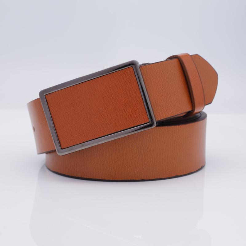 Antique Smooth Buckle Belt Business Casual Vintage Leather Belt