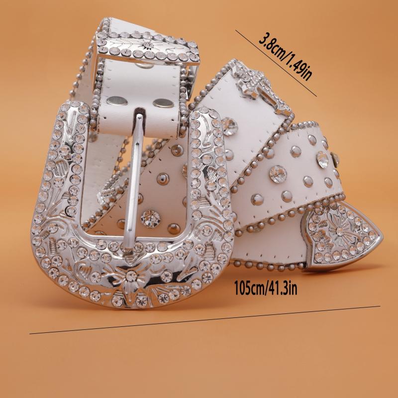 Faux Diamond Cross Banquet Party Belt Hip Hop Punk Men