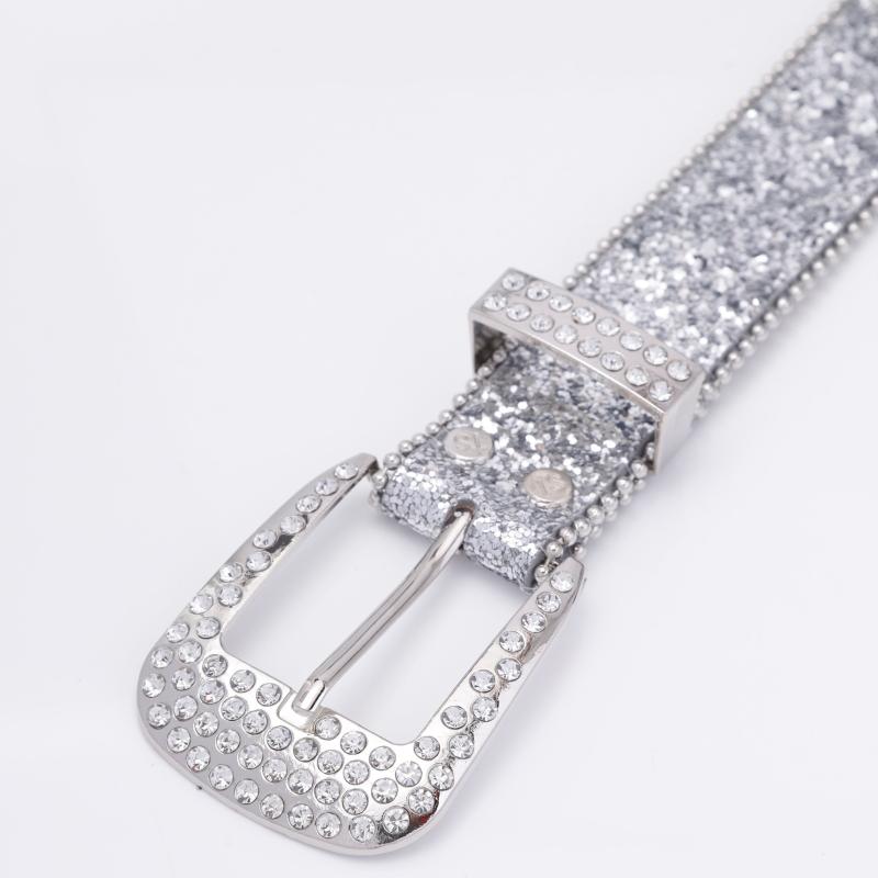 Men's Faux Diamond Leather Belt for Jeans Trousers