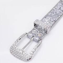 Men's Faux Diamond Leather Belt for Jeans Trousers