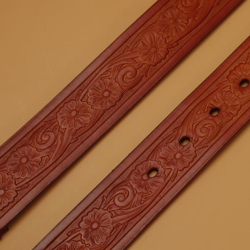 Retro Pattern Buckle Belt for Men Denim Pants Jeans