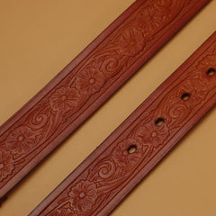 Retro Pattern Buckle Belt for Men Denim Pants Jeans