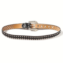 Sparkle Studded Rhinestone PU Leather Cowboy Belt