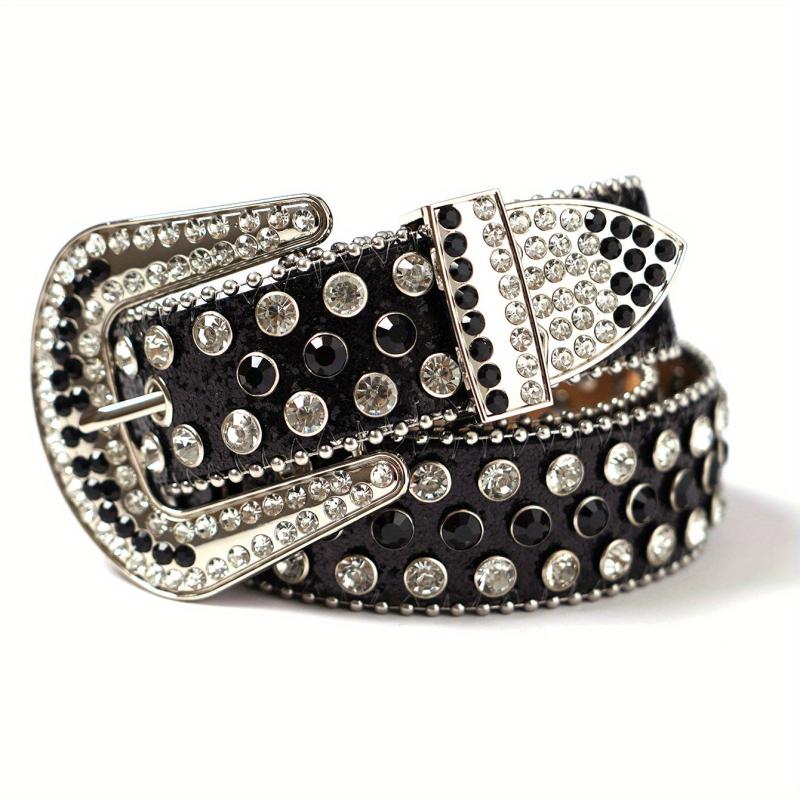 Sparkle Studded Rhinestone PU Leather Cowboy Belt