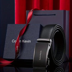 Men's Leather Belt Automatic Buckle Business Casual Gift