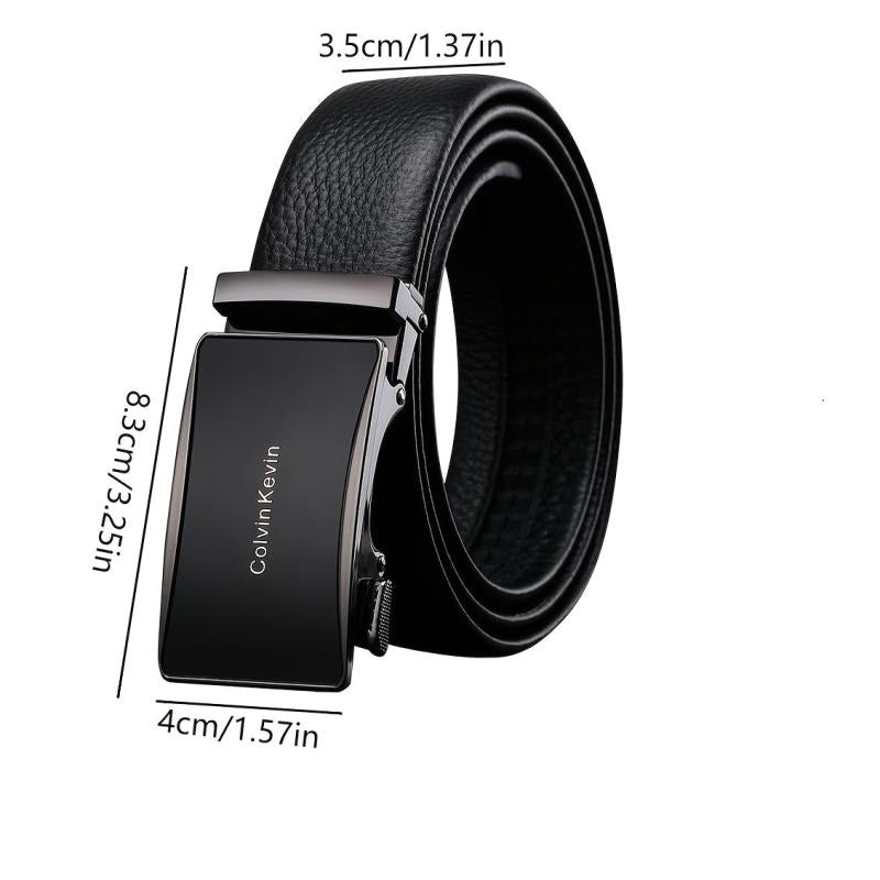 Men's Leather Belt Automatic Buckle Business Casual Gift