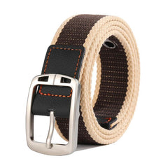 Alloy Stripe Pin Buckle Casual Jeans Canvas Belt