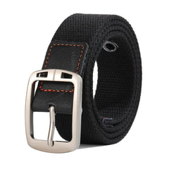 Alloy Stripe Pin Buckle Casual Jeans Canvas Belt