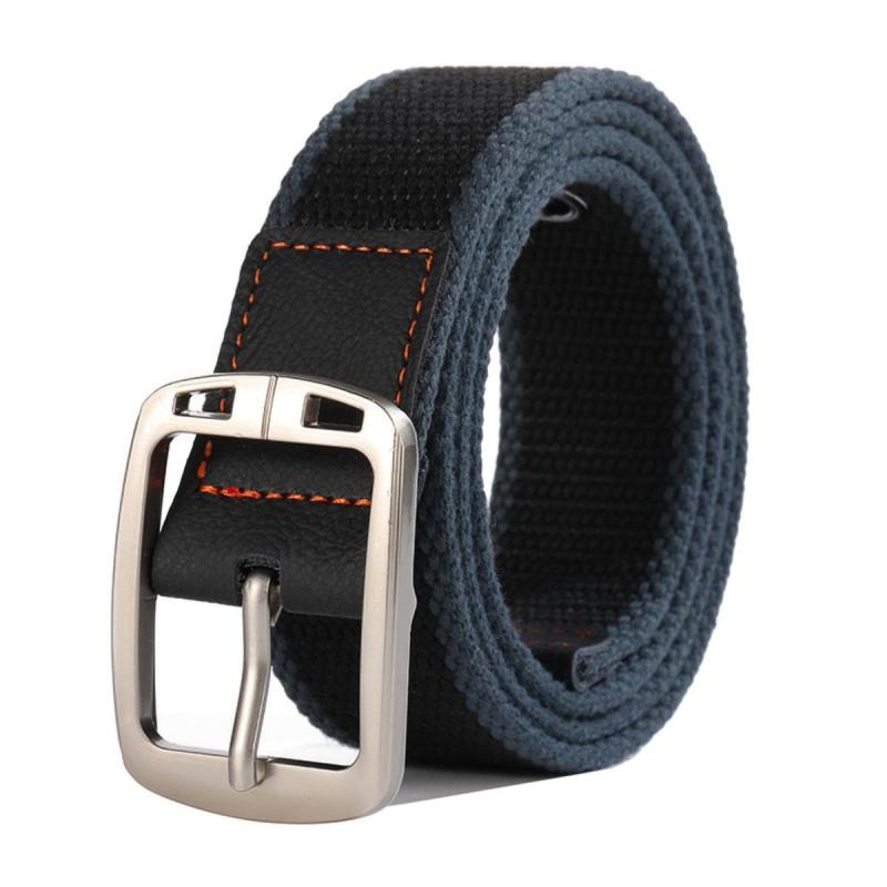 Alloy Stripe Pin Buckle Casual Jeans Canvas Belt