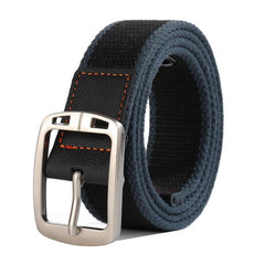 Alloy Stripe Pin Buckle Casual Jeans Canvas Belt