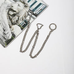 Casual Men's Bone Love Pants Chain Belt Accessory