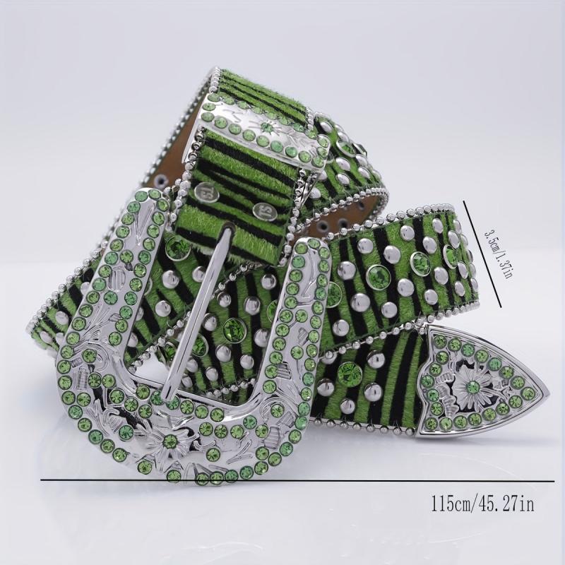 Rhinestone Flower Unisex Belt Jeans Artificial Diamond Belt