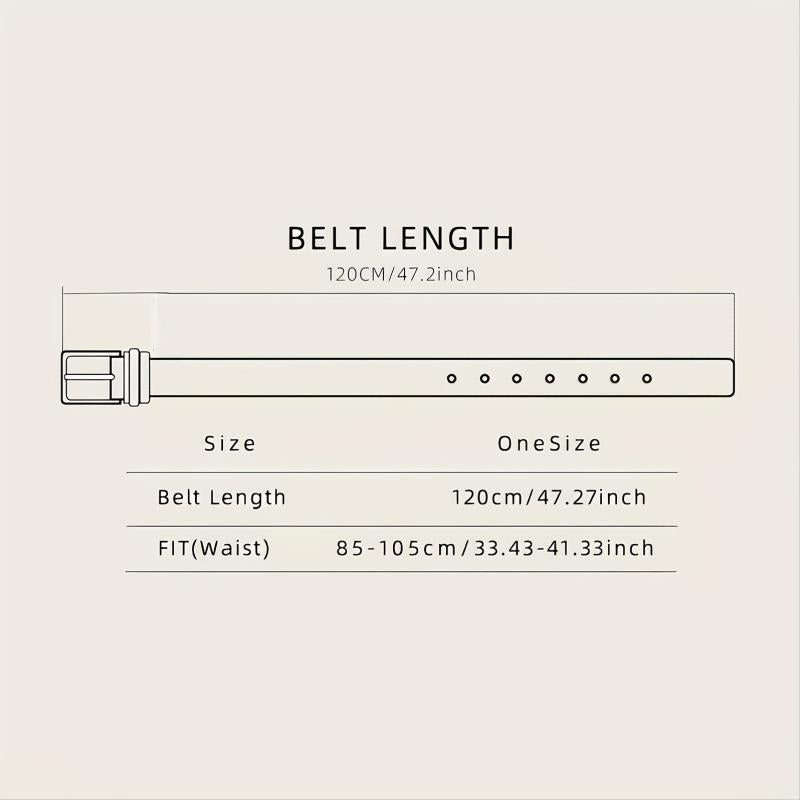 Men's PU Leather Flower Pattern Business Belt Square Buckle Waist Strap