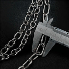 3 Layer Stainless Steel Men's Hip Hop Punk Pant Chain Keyring