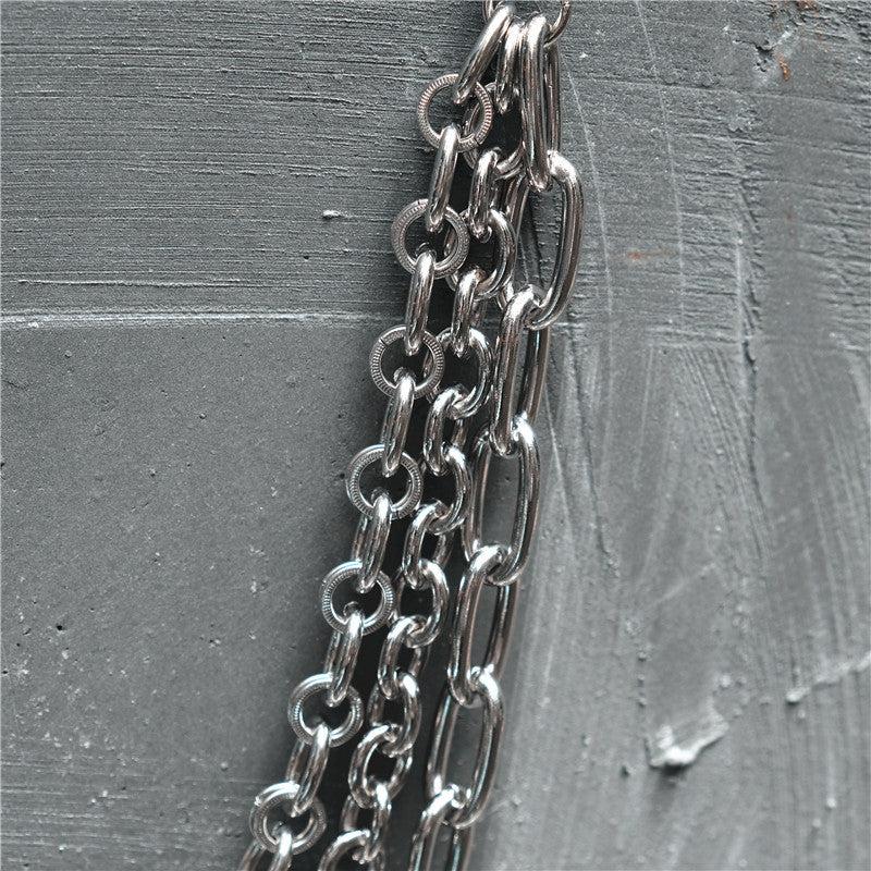 3 Layer Stainless Steel Men's Hip Hop Punk Pant Chain Keyring