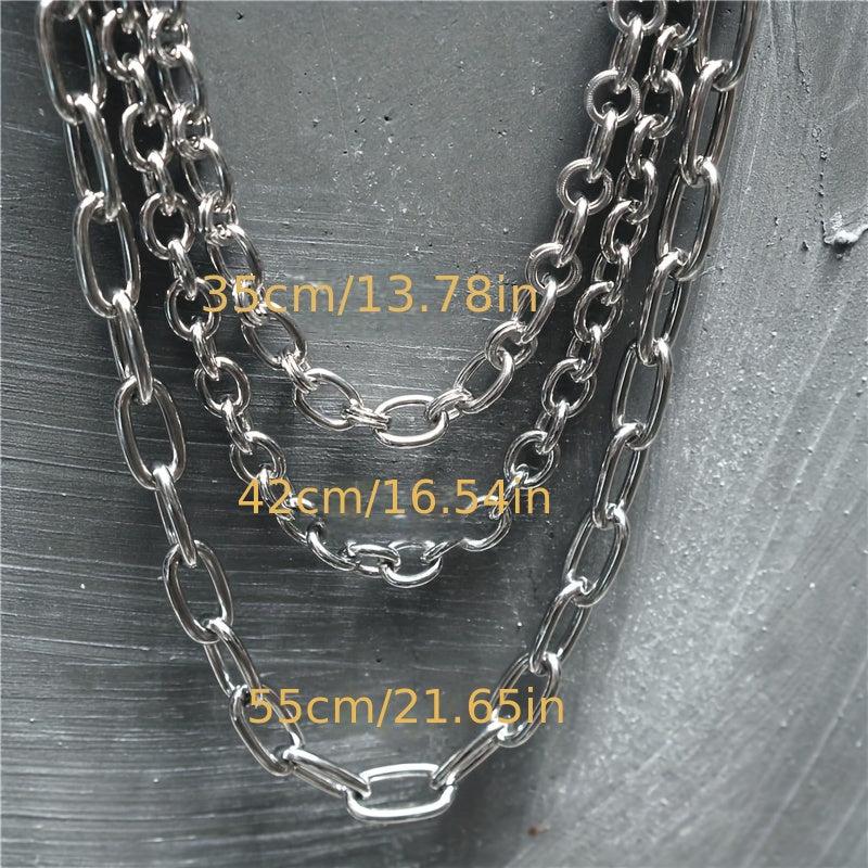 3 Layer Stainless Steel Men's Hip Hop Punk Pant Chain Keyring