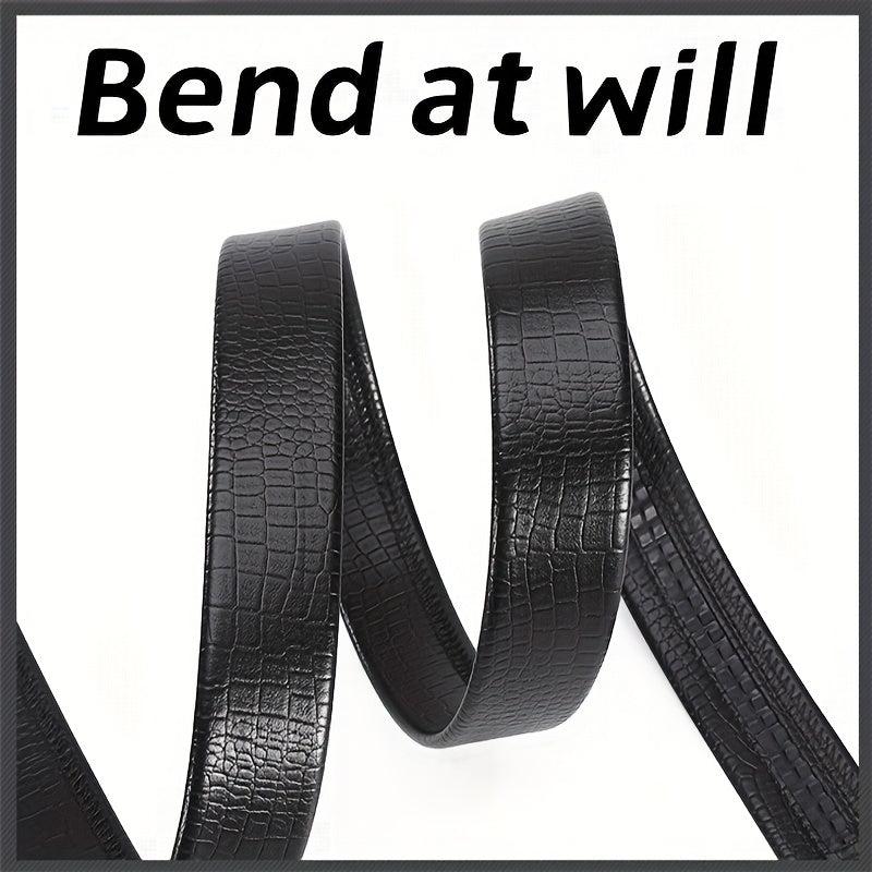 Men's Crocodile Pattern Leather Belt w/ Automatic Buckle