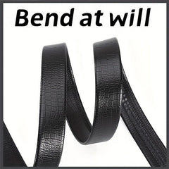 Men's Crocodile Pattern Leather Belt w/ Automatic Buckle