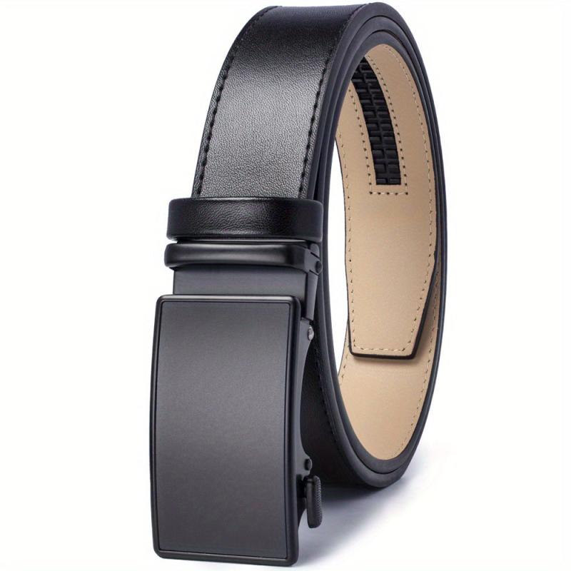 YOORAN Men's Ratchet Leather Dress Belt, Cut-to-Fit, 1.7 x 62.2