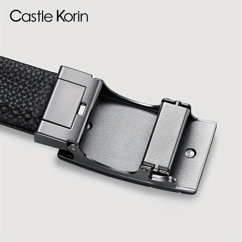 Men's Leather Automatic Buckle Belt 47.24in x 1.37in