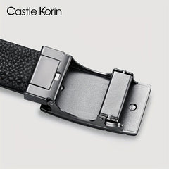 Men's Leather Automatic Buckle Belt 47.24in x 1.37in