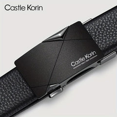Men's Leather Automatic Buckle Belt 47.24in x 1.37in