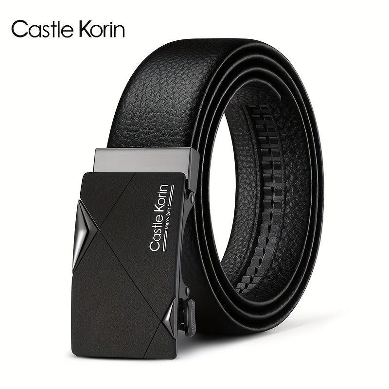Men's Leather Automatic Buckle Belt 47.24in x 1.37in