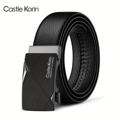 Men's Leather Automatic Buckle Belt 47.24in x 1.37in