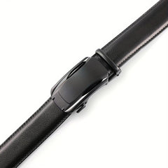Men's Leather Ratchet Buckle Slide Belt For Dress Casual