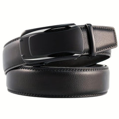 Men's Leather Ratchet Buckle Slide Belt For Dress Casual