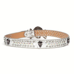 Rhinestone Bone Buckle Belt Punk Jeans Belt
