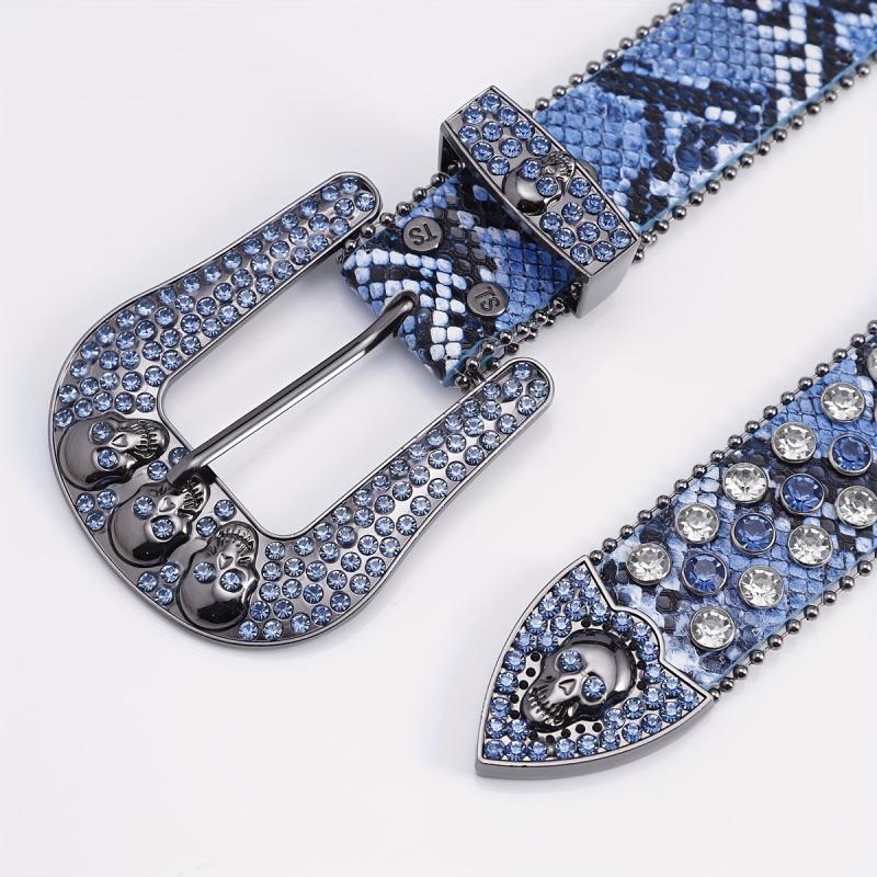 Studded Heavy Metal Skull Belt Buckle Waistband