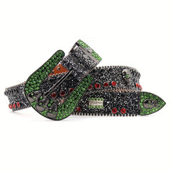 Skull Cowboy Y2K Leather Belt Rhinestone Pin Buckle Outdoor Gothic Hip Hop